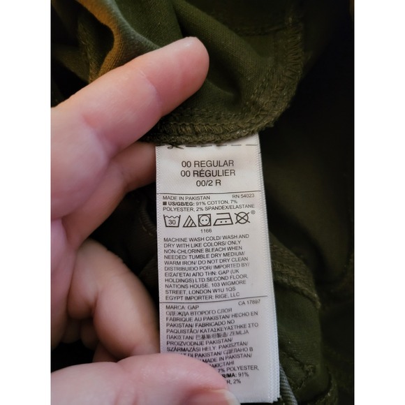 Gap 1969 Easy Leggings Olive Green Distressed Skinny Pants Womens Sz: 00 Regular - Picture 8 of 12